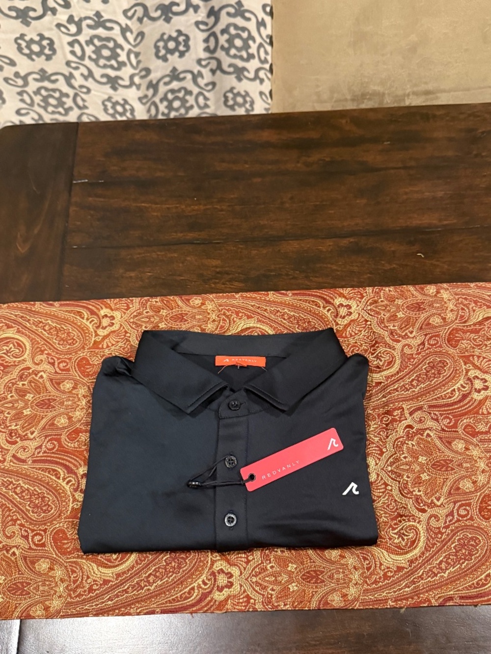 Redvanly Men’s XL Heyward Tuxedo Black Performance Polo MSRP $110